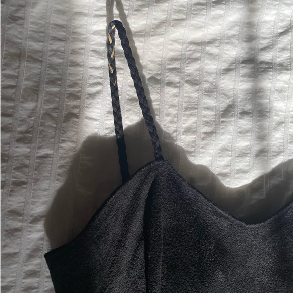 Vintage Genuine Leather Suede Mini Dress in Black - Picture 7 of 9